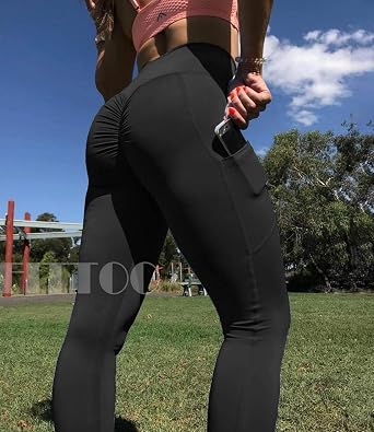 FITTOO Womens Butt Lift Ruched Yoga Pants Sport Pants Workout Leggings Sexy High Waist Trousers Scrunch Butt Tight