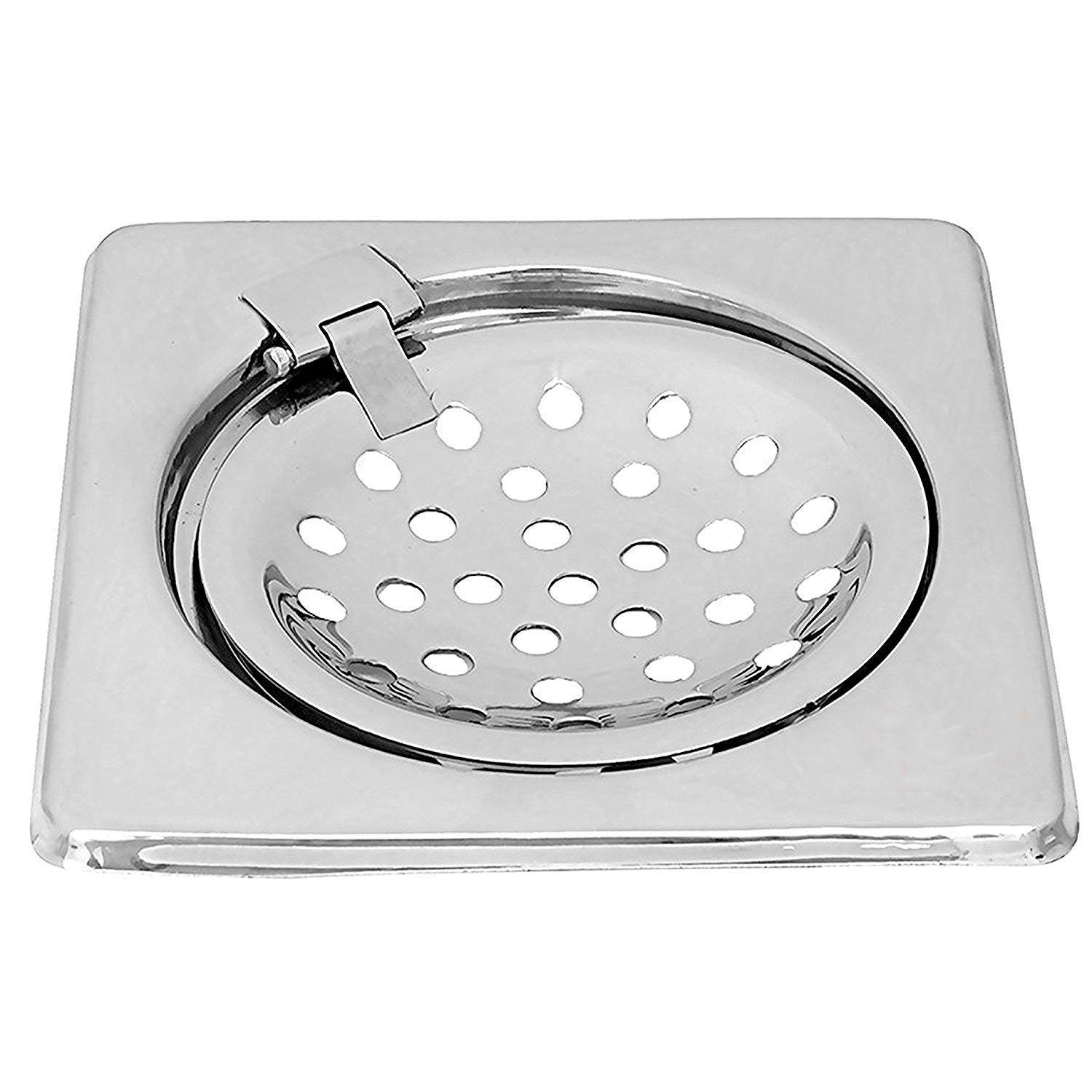 Klaxon Square Floor Drain (3 Piece Frame, Grate & Lid), Stainless