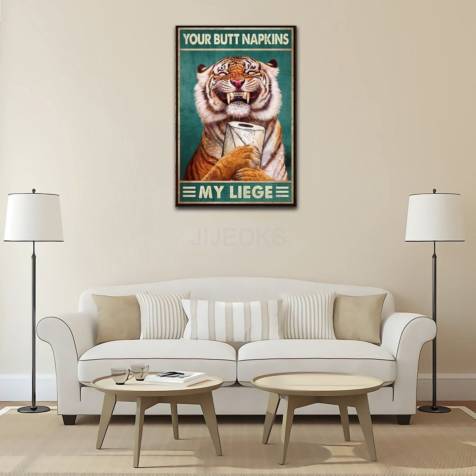 Poster da bagno con lama Your Butt Tovaglioli My Lord Lady Dear Liege Poster con lama per WC, bagno, bagno, decorazione da parete, in metallo, 20,3 x 30,5 cm