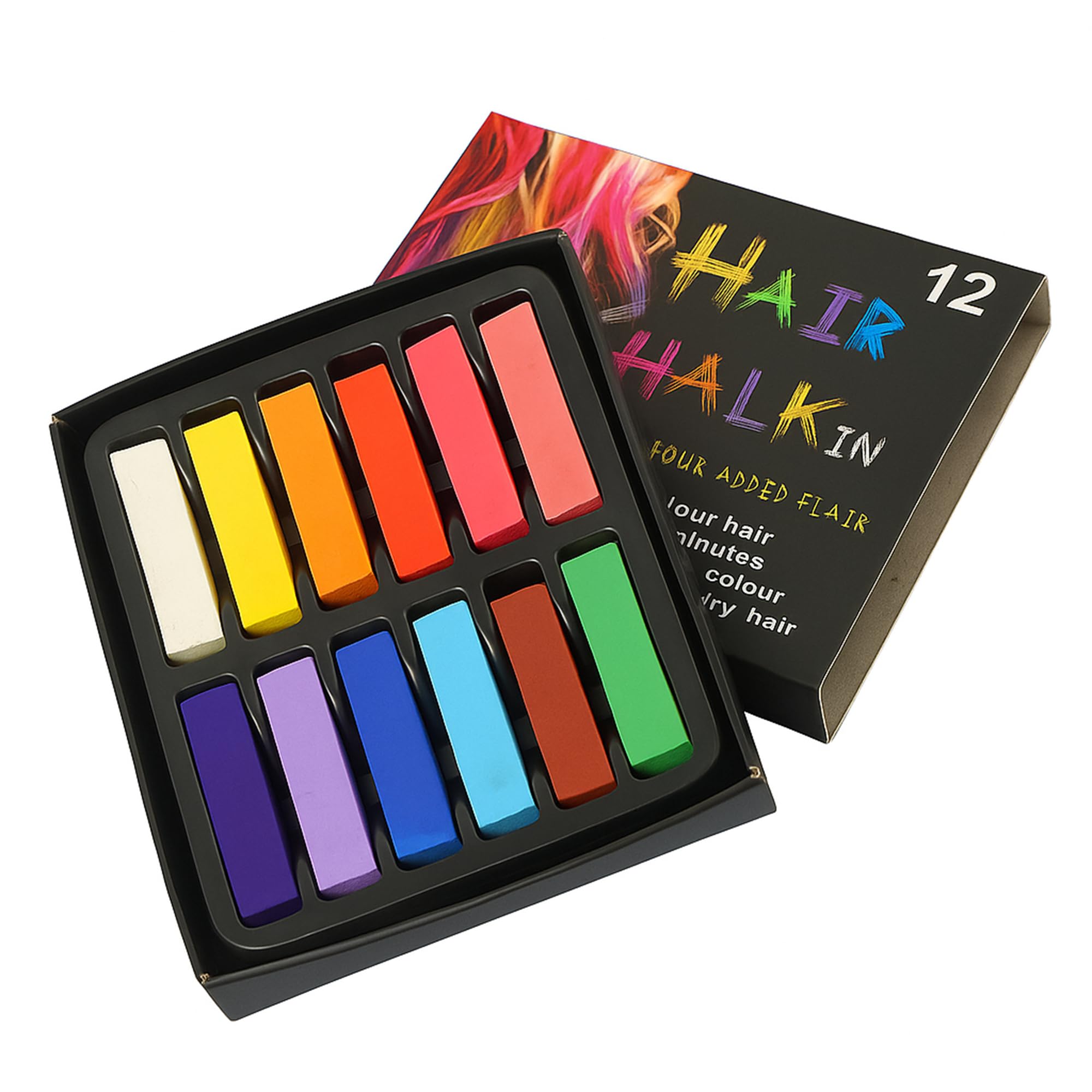 Craies pour cheveux lavables pour un maquillage capillaire d'Halloween et anniversaire