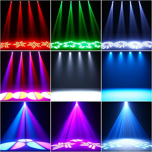 Miniatura 2 de HOLDLAMP Luces de DJ de cabeza móvil, luz LED de cabeza móvil de 100 W con función de enfoque, 6 gobos giratorios (prisma de 3 facetas) e