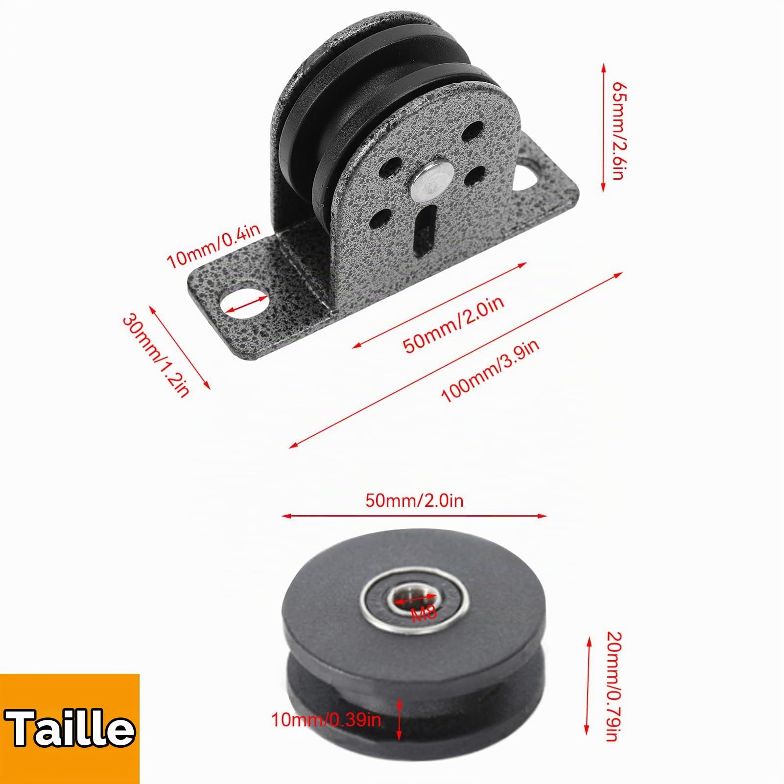 Cyrank Poulie Simple Robuste, Poulies Murales en Acier Inoxydable pour Montage Au Plafond, Chargeant des Poulies De Levage De 300 Kg pour équipement De Gymnastique De Bricolage
