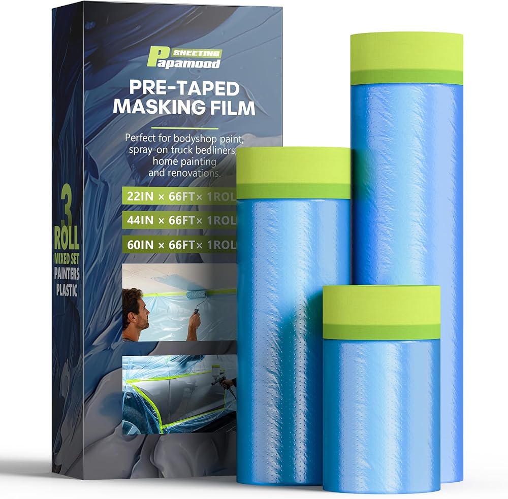 Pre-taped Automotive Masking Film for Painting, 22"x 66'|44"x 66'| 60"x 66' — 사진 1