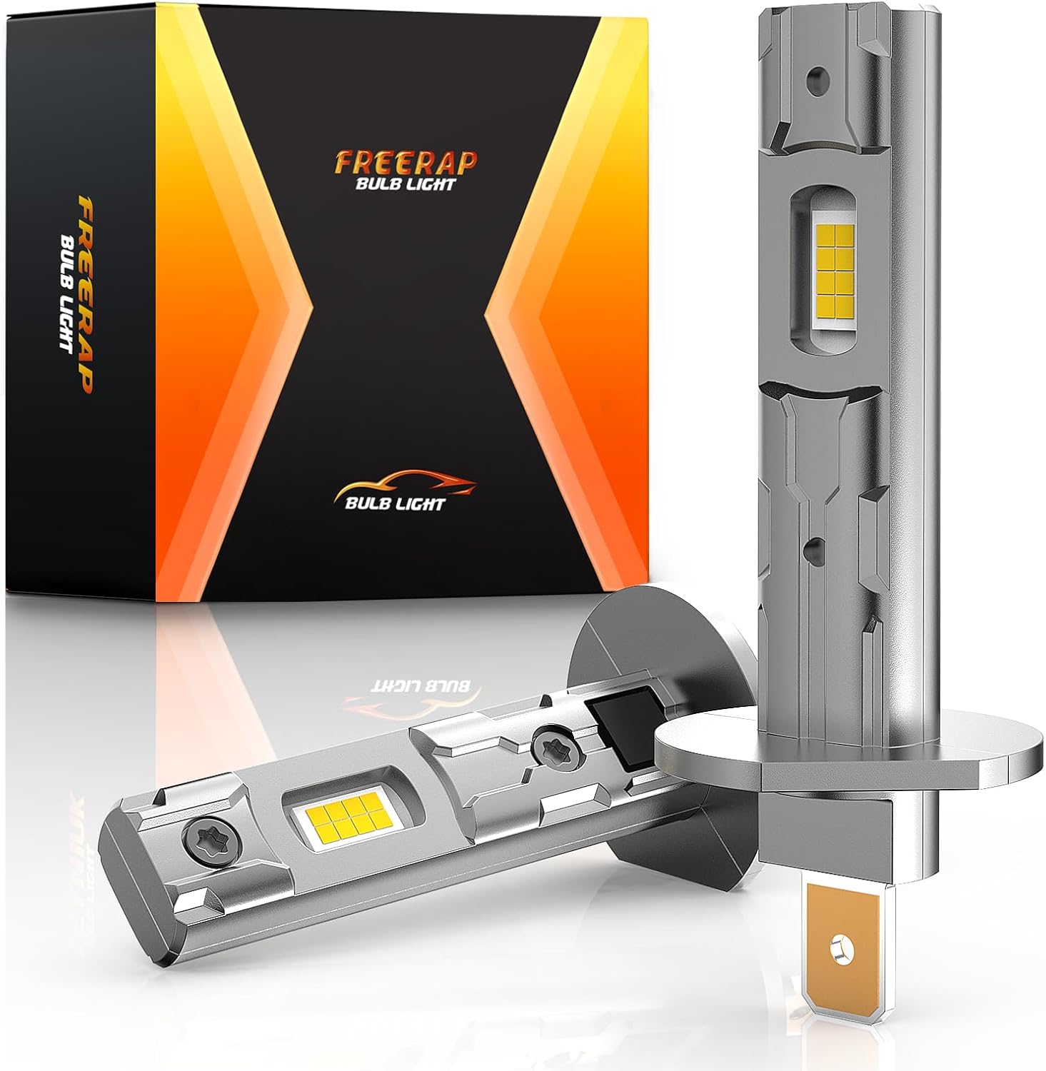 Upgraded Bulbs, 36000LM 6500K Brightness Fog Light Bulbs with Cooling Fan, 1:1 Design, IP68, Plug and Play, Pack of 2 (H1)