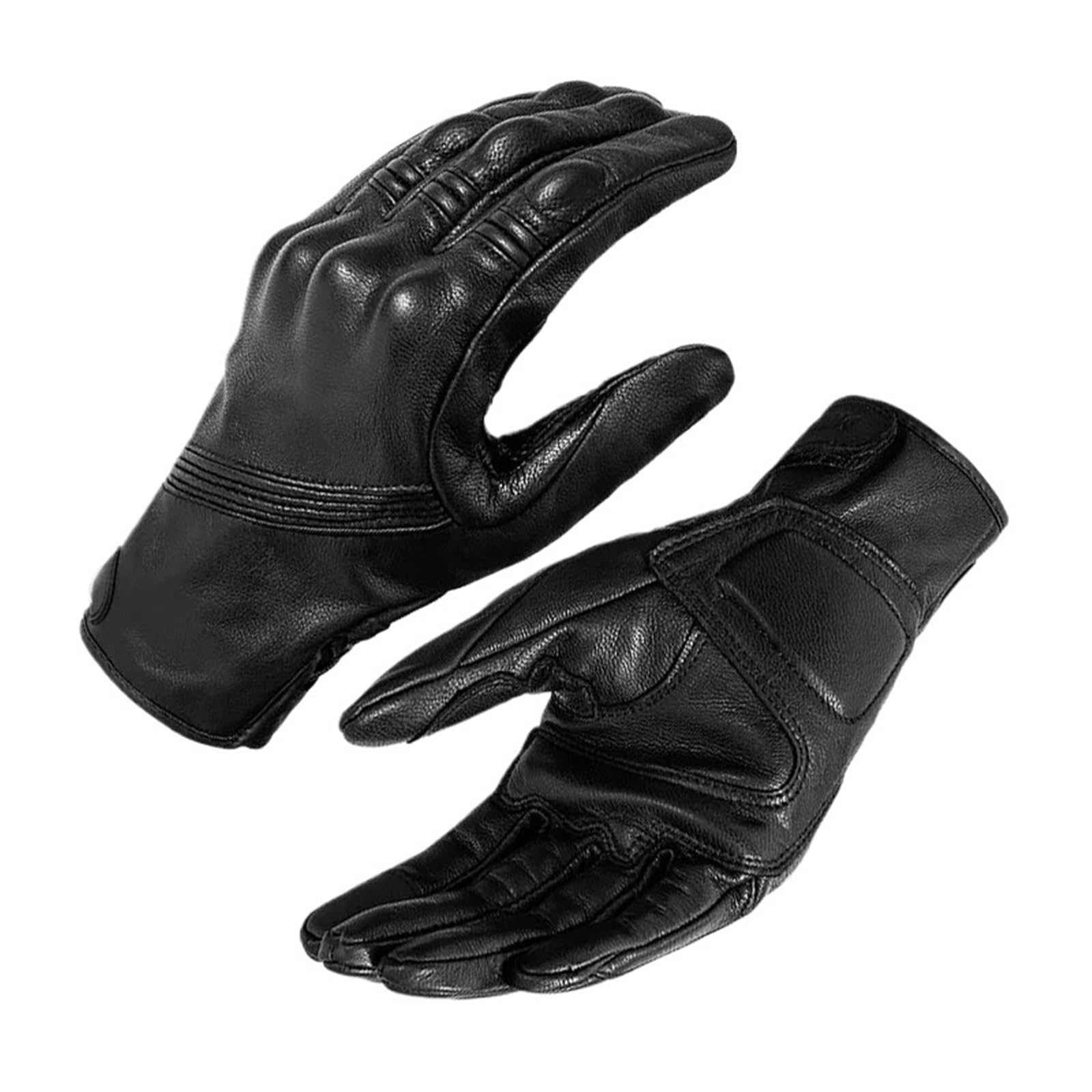 Generico Compatibile con guanti da moto invernali in pelle da uomo, guanti touchscreen antivento caldi e impermeabili