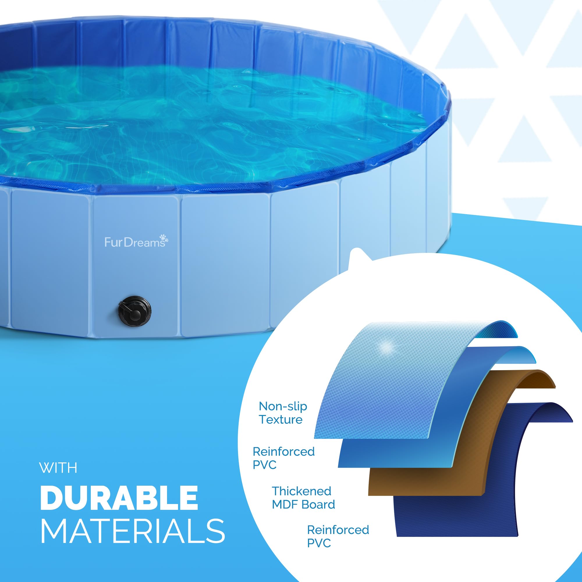 Amazon.com: Furdreams Foldable Pet Swimming Pool, Hard