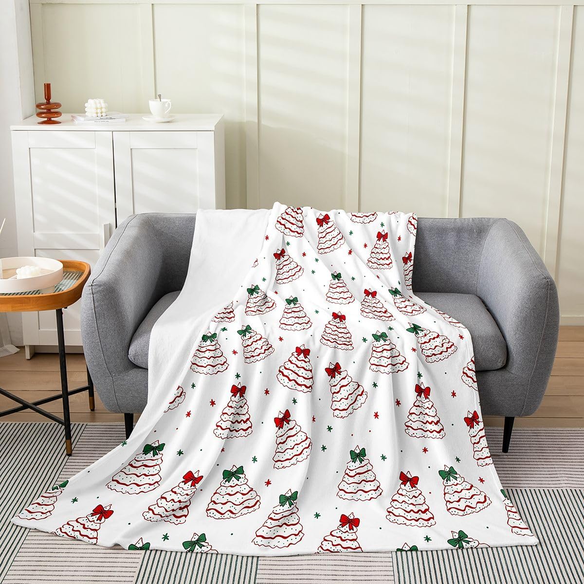 Castle Fairy Cartoon Christmas Trees Throw Blanket 30x40 image 2