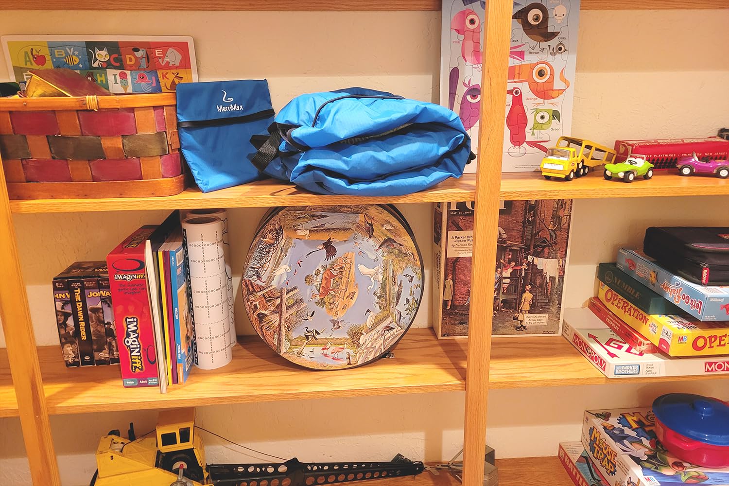 MerriMax - Large Portable PlayMat with Patent-Pending pockets for convenient craft, books, small toy storage, for at-home and travel