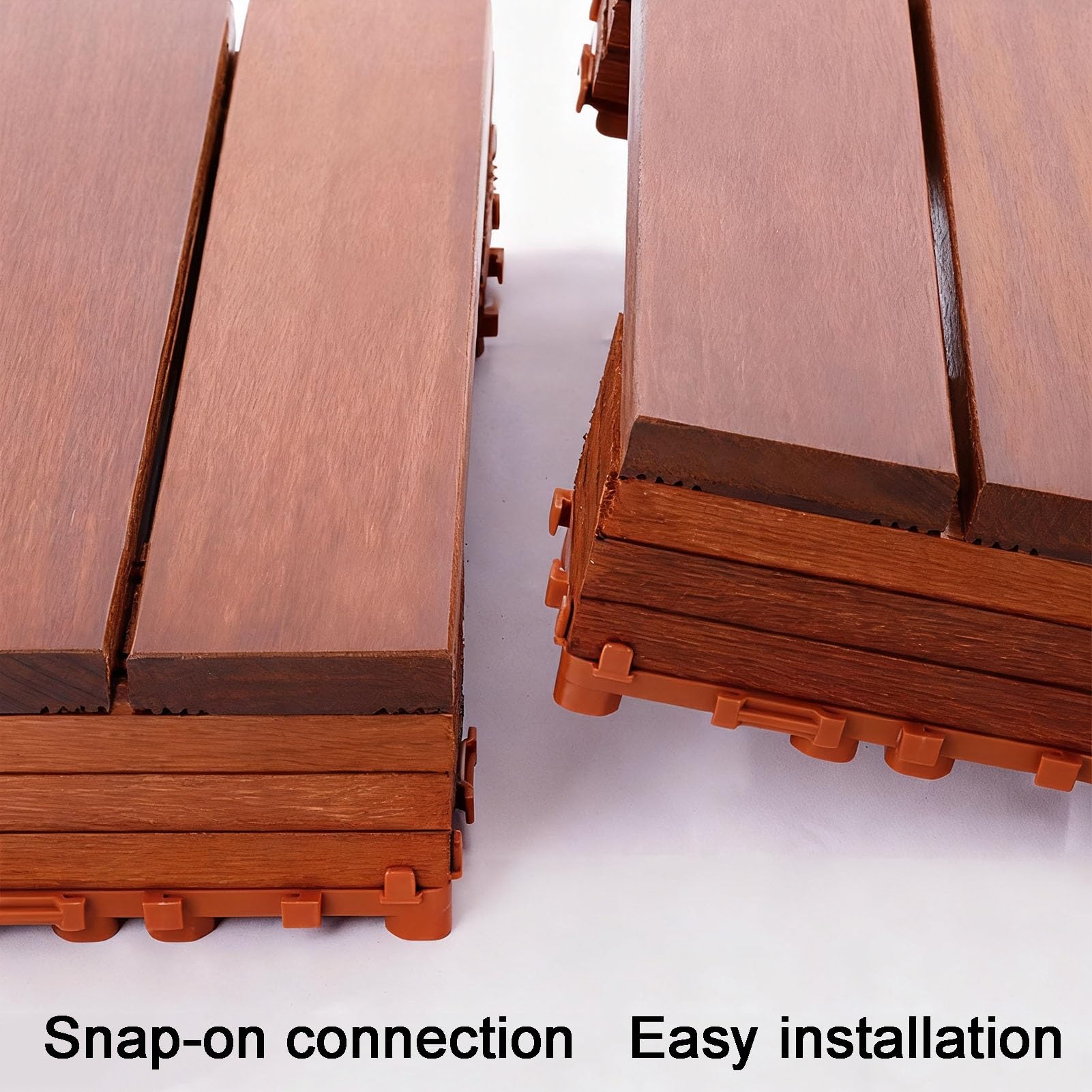 Piastrelle in legno ad incastro, impermeabili, per esterni e interni, piattaforma modulare rialzata per patio e balcone, design per tutte le stagioni