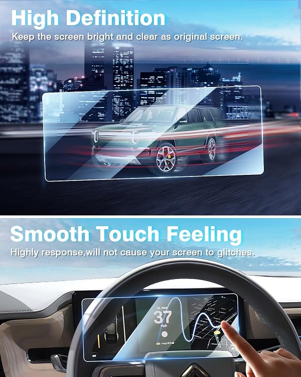 [Upgrade] 3 Pack Screen Protector for Rivian R1T R1S 2022 2023 2024 2025 2026 15.6'' Navigation, 12.3'' Digital, 6.5'' Rear Console Touch Screen for Touchscreen Tempered Glass Ultra Clear Car Radio Screen Protector Rivian Accessories by Karltys - Used condition - Image 6