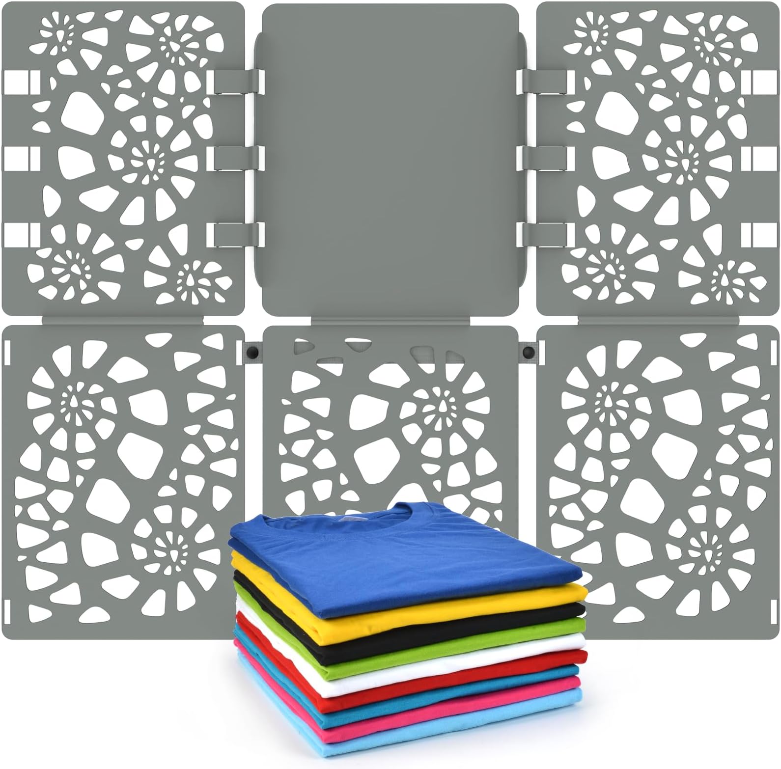 Boxlegend Shirt Folding Board V2 Folder Durable Plastic Clothes Tshirt Organizer Easy And Fast For Adult Kids Grey