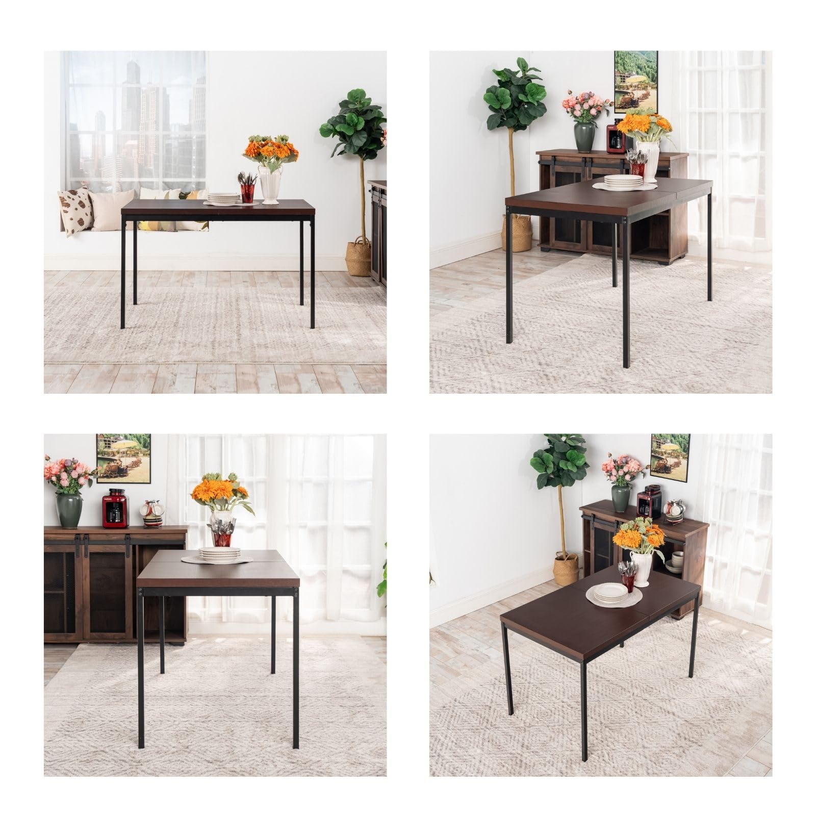 FurnitureR Moderno tavolo da conferenza, 120 x 70 cm, elegante pannello MDF e struttura in metallo, tavolo riunioni per 4 persone