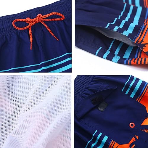 Miniatura 4 de Rokka&Rolla Traje de baño para hombre de secado rápido con forro de malla