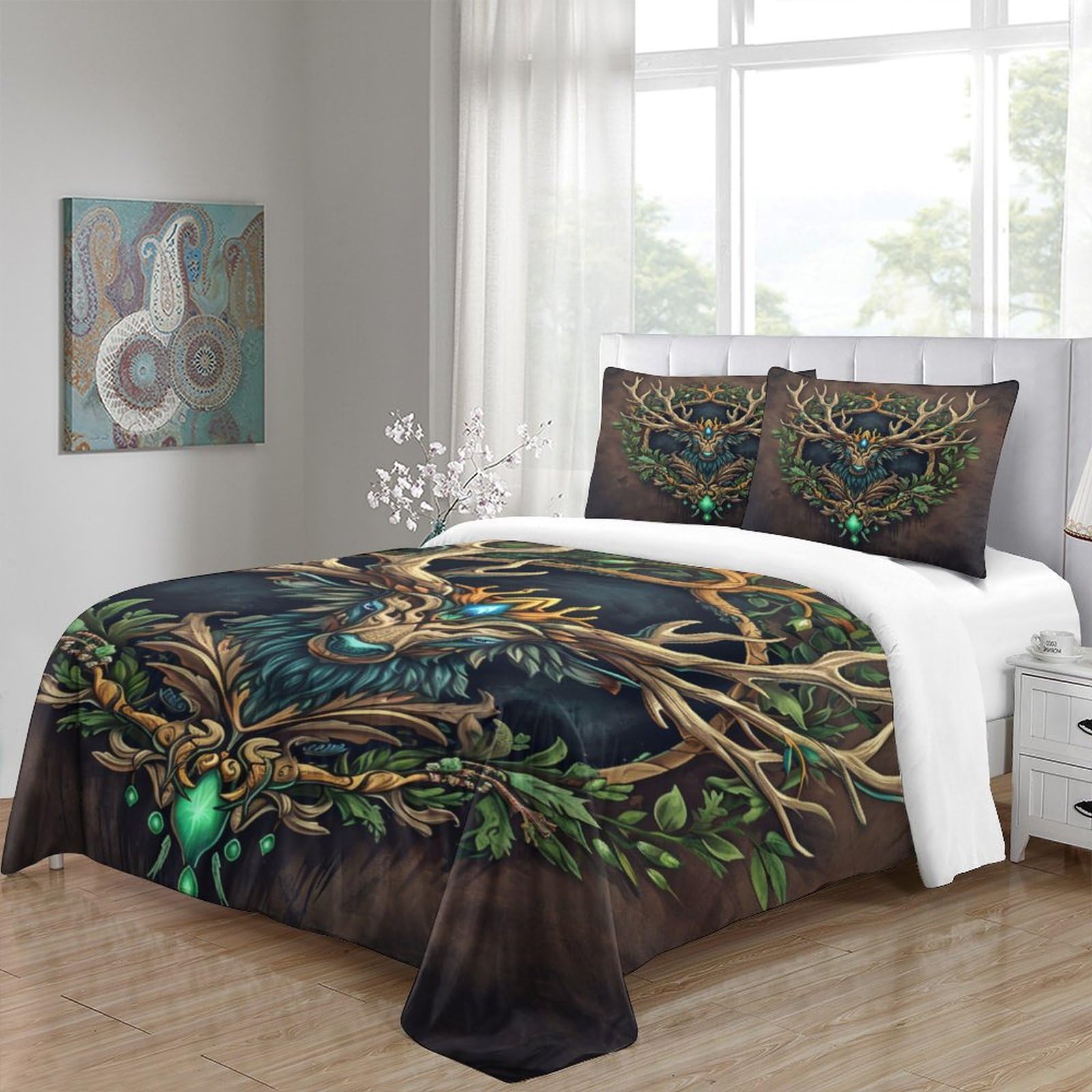 Stampato in 3D Pronipote tibetano Copertina Stampata Microfibra Disegnata Biancheria Da Letto Stile Morbido Con 2 Federe,Double（200x200cm）, Per Ragazzi Adulti