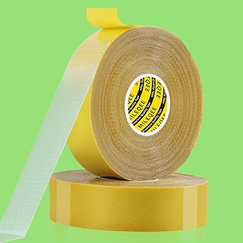 Miniatura 8 de Cinta de malla de doble cara resistente, 2.4 pulgadas x 33 pies (32.8 ft), cinta adhesiva de tela de una sola cara duradera, alta adherencia fuerte