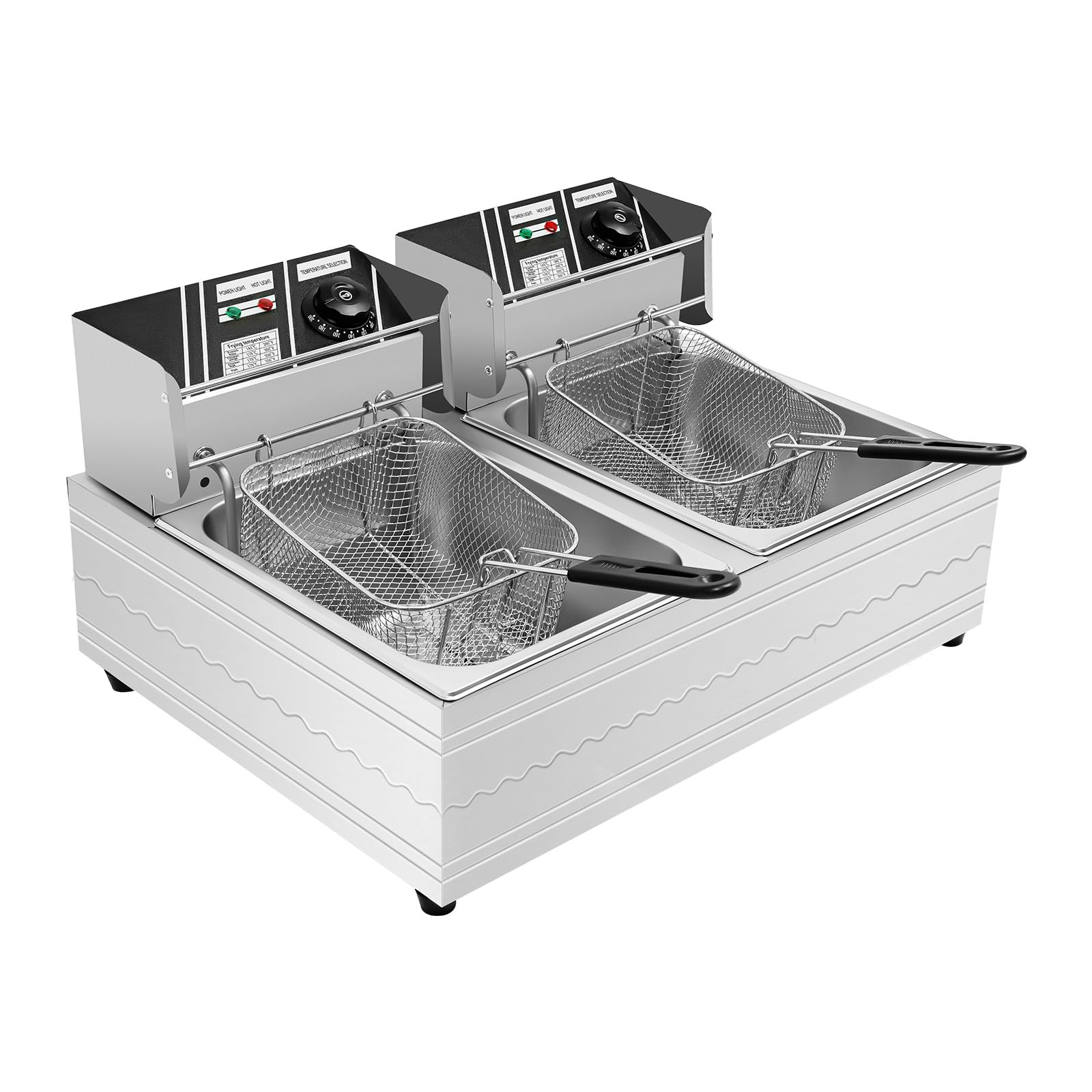 Komercyjna elektryczna frytkownica, 12 l, 220 V, 5000 W, stal nierdzewna, dwupłatowa, elektryczna frytkownica elektryczna, podwójna frytkownica, elektryczna do stołówek, hoteli