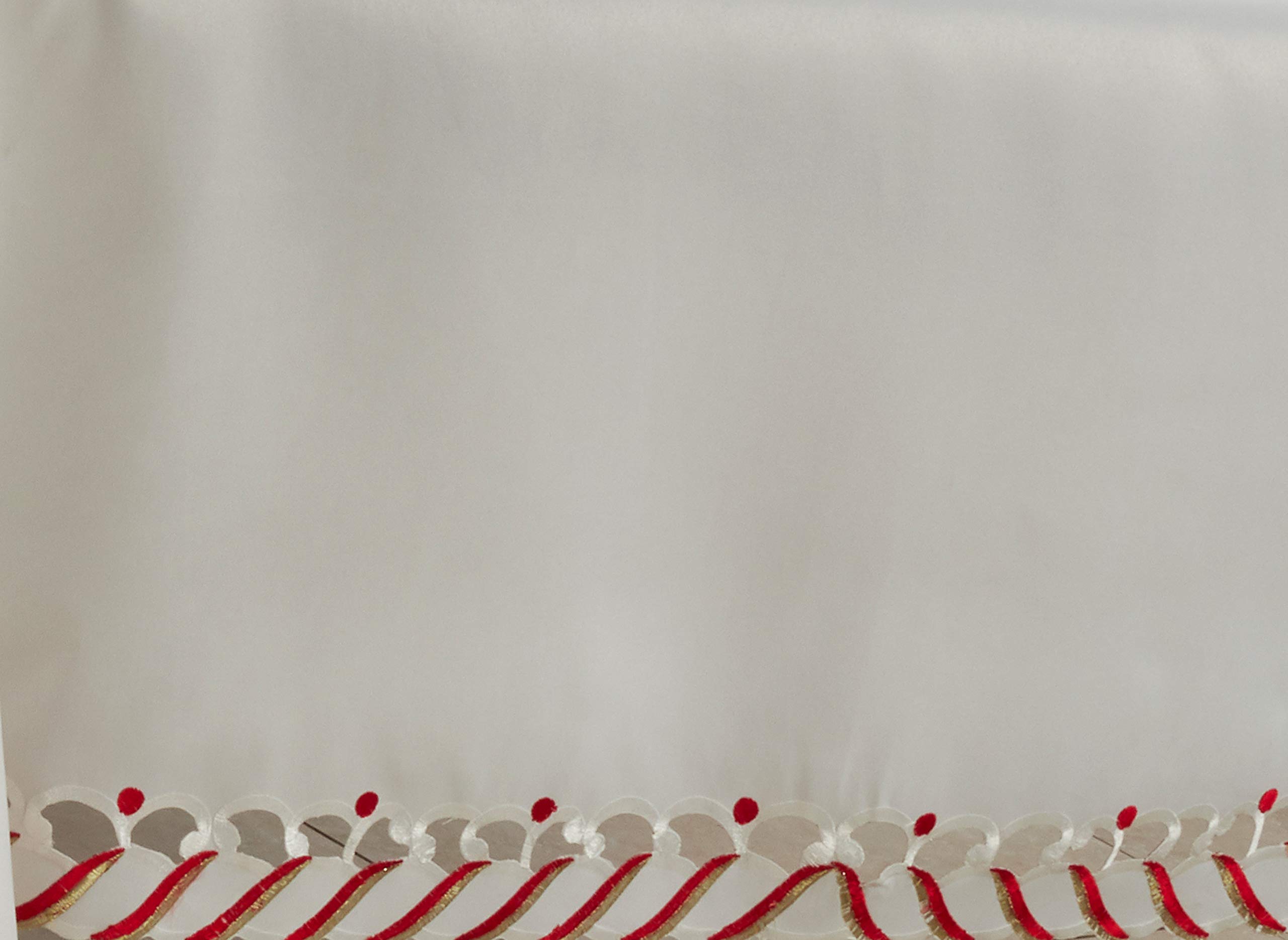 SARO LIFESTYLE 1633.I16108B Bonbon Collection Candy Cane Design Christmas Holiday Table Runner, 100% Polyester, Ivory - Image 2