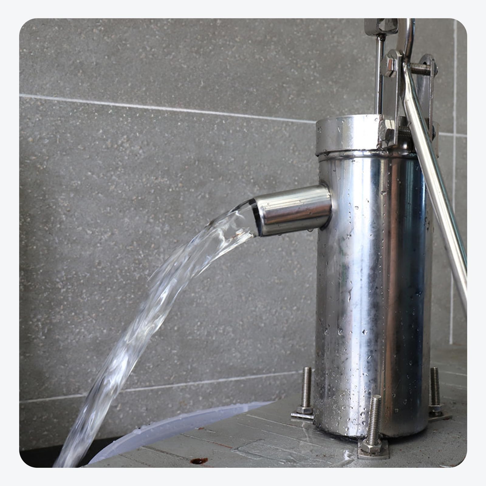Pompe à Eau Manuelle pour Puits, Puits Manuel Pompe En Acier Inoxydable pour 10m de Puits de Profondeur Pompe D'aspiration avec Poignée Ergonomique Les étangs En Eau, pour Extérieur, Maison, Jardin
