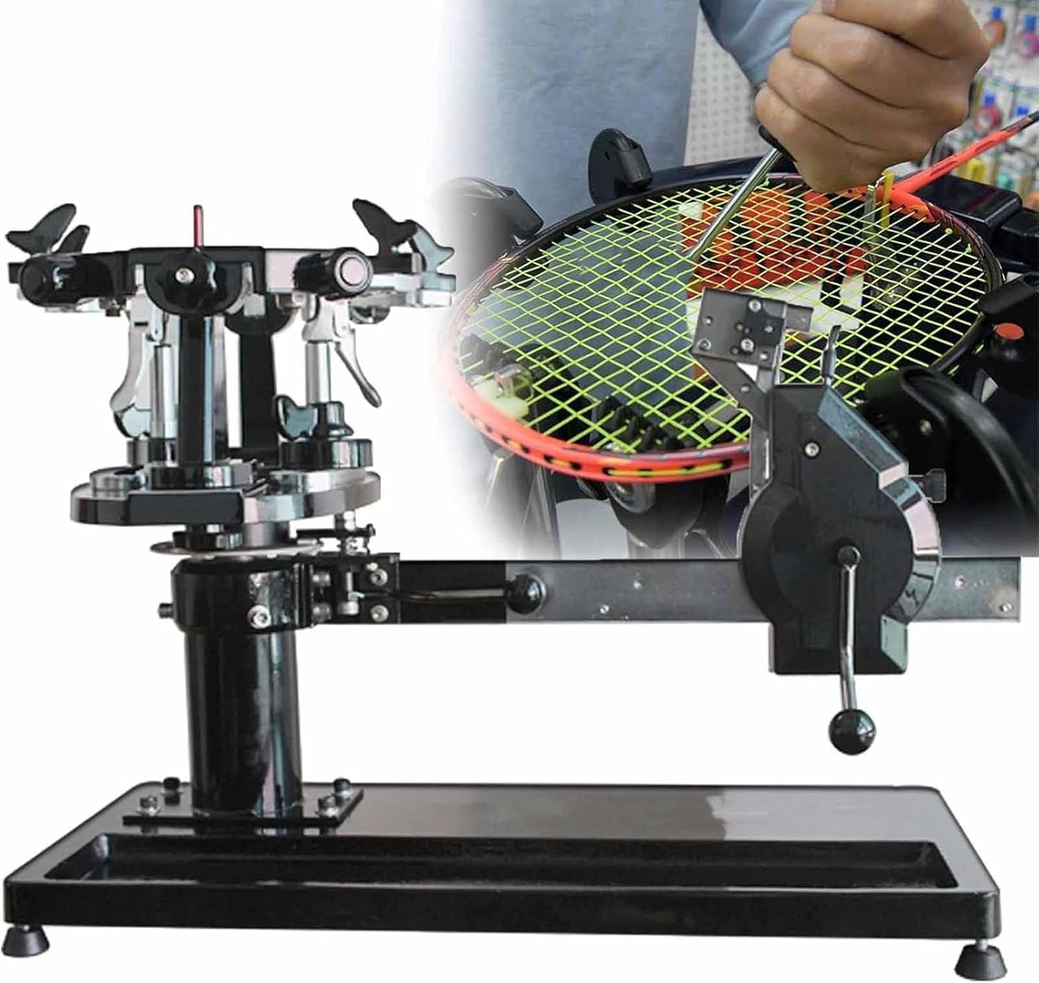 Desktop Racket Stringing Machine,Dual Purpose Stringing Machine for Badminton Racket and Tennis Racket with Full Set of Pulling Tools