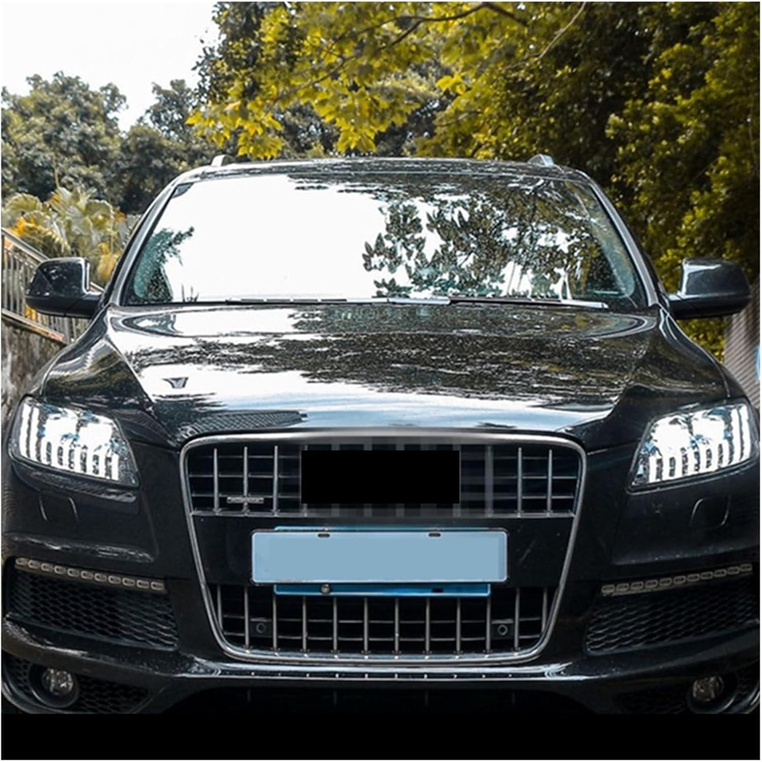 Q7 ヘッドライト プロジェクターレンズ フロント DRL LED アニメーション 自動車アクセサリー 【同期】 2006-2015