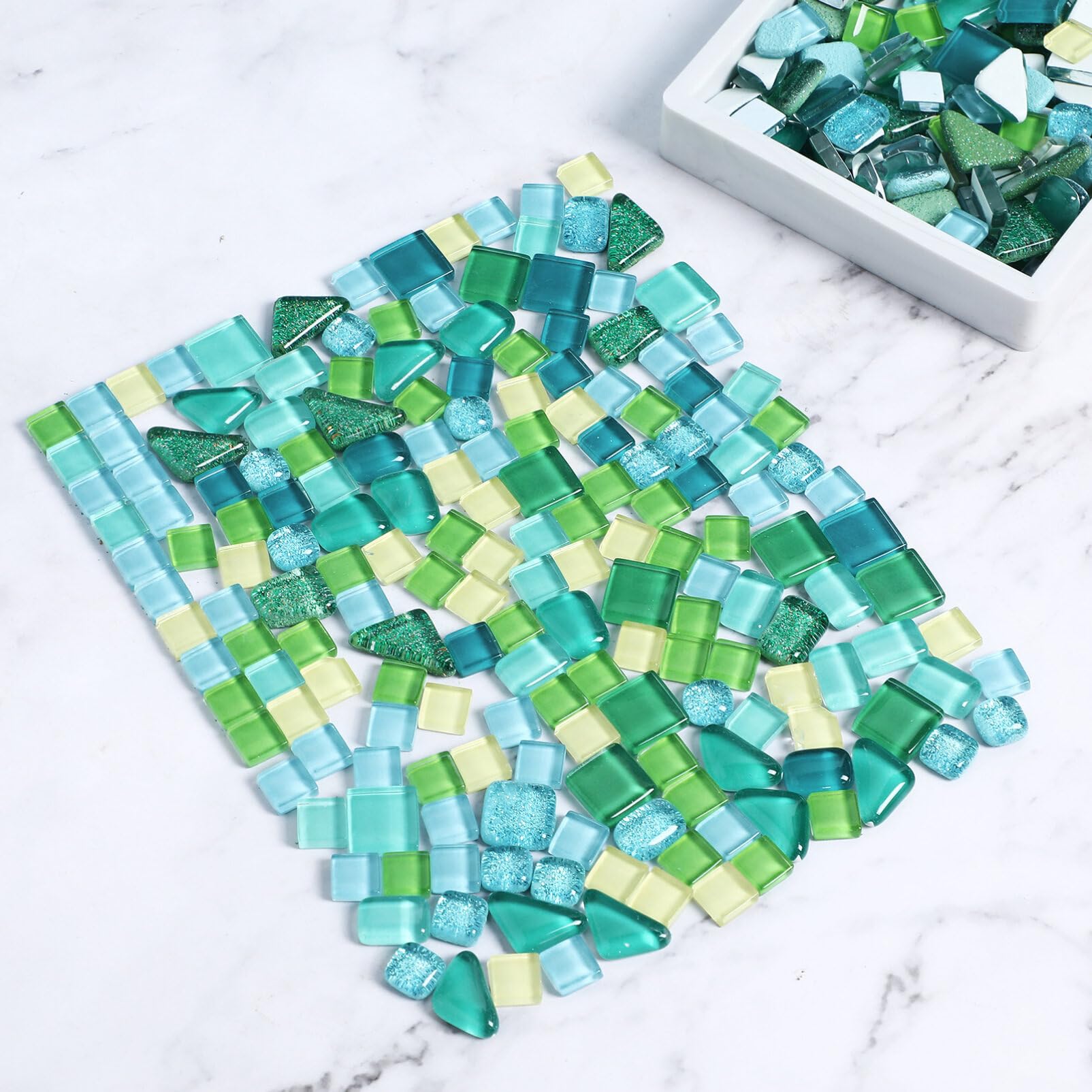 TEHAUX 2paquetes Kit De Azulejos De Vidrio y Parches Para Manualidades y Decoración Del Hogar