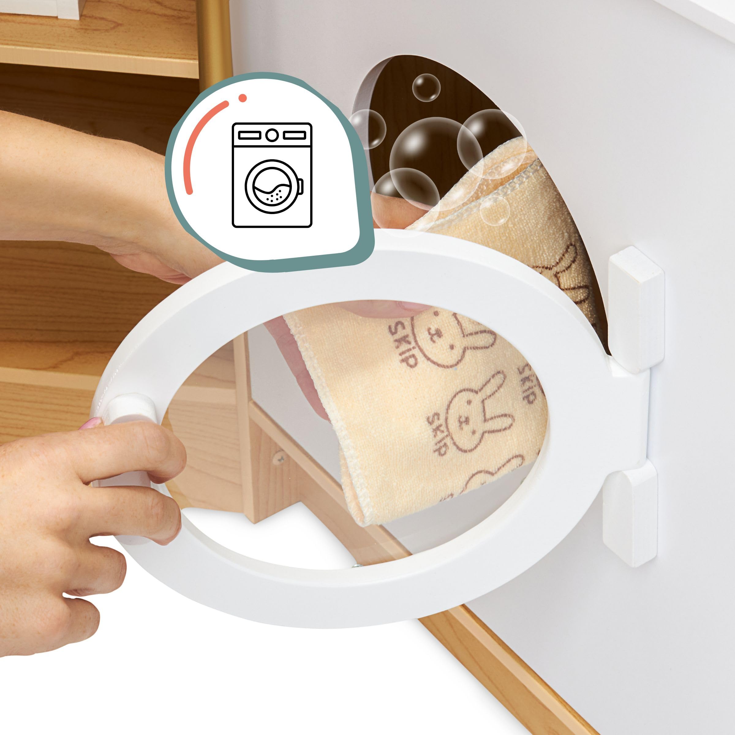 Mamabrum Cucina in Legno per Bambini 3+, Set XXXL con Luci LED, Caffettiera, Pentole, Frutta e Verdura | 50 Pezzi di Accessori Giocattolo