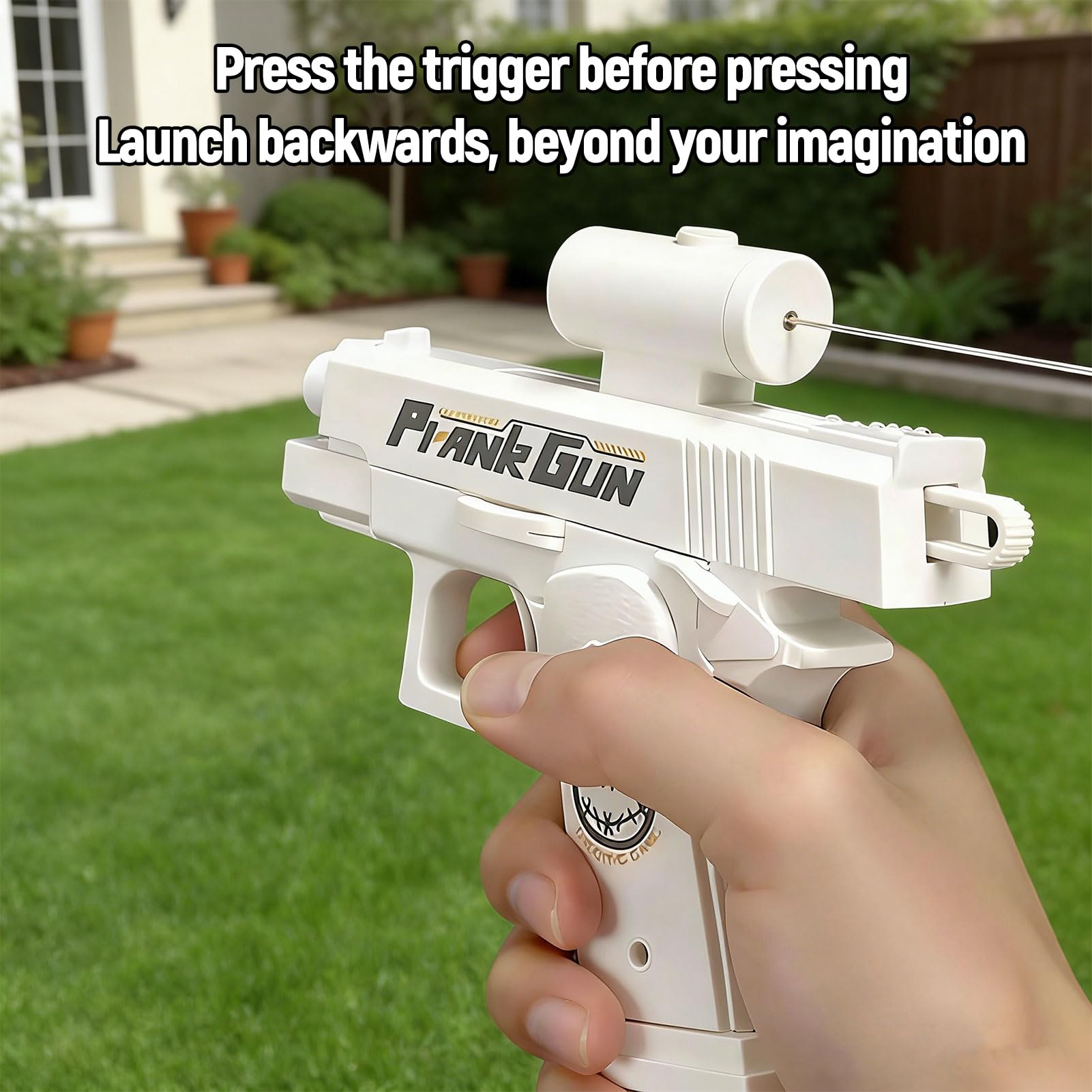 Prank Water Gun, Reverse Water Gun, Funny Two-Way Squirt Gun, Prank Trick Game Summer Toy Hilarious Gift for Parties Friend Summer Fun (White) — view 3