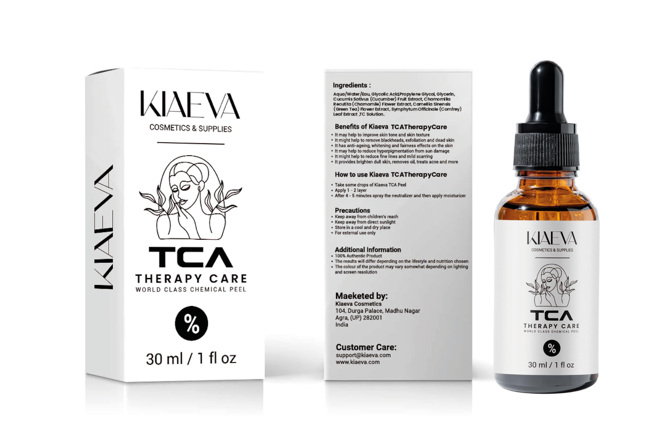 TCATherapyCare Solution Acid Peel 40% (Livello 2 pH 1.9) - Esfoliante, texture e tono della pelle - peeling viso - 30 ml con neutralizzatore (100 ml)
