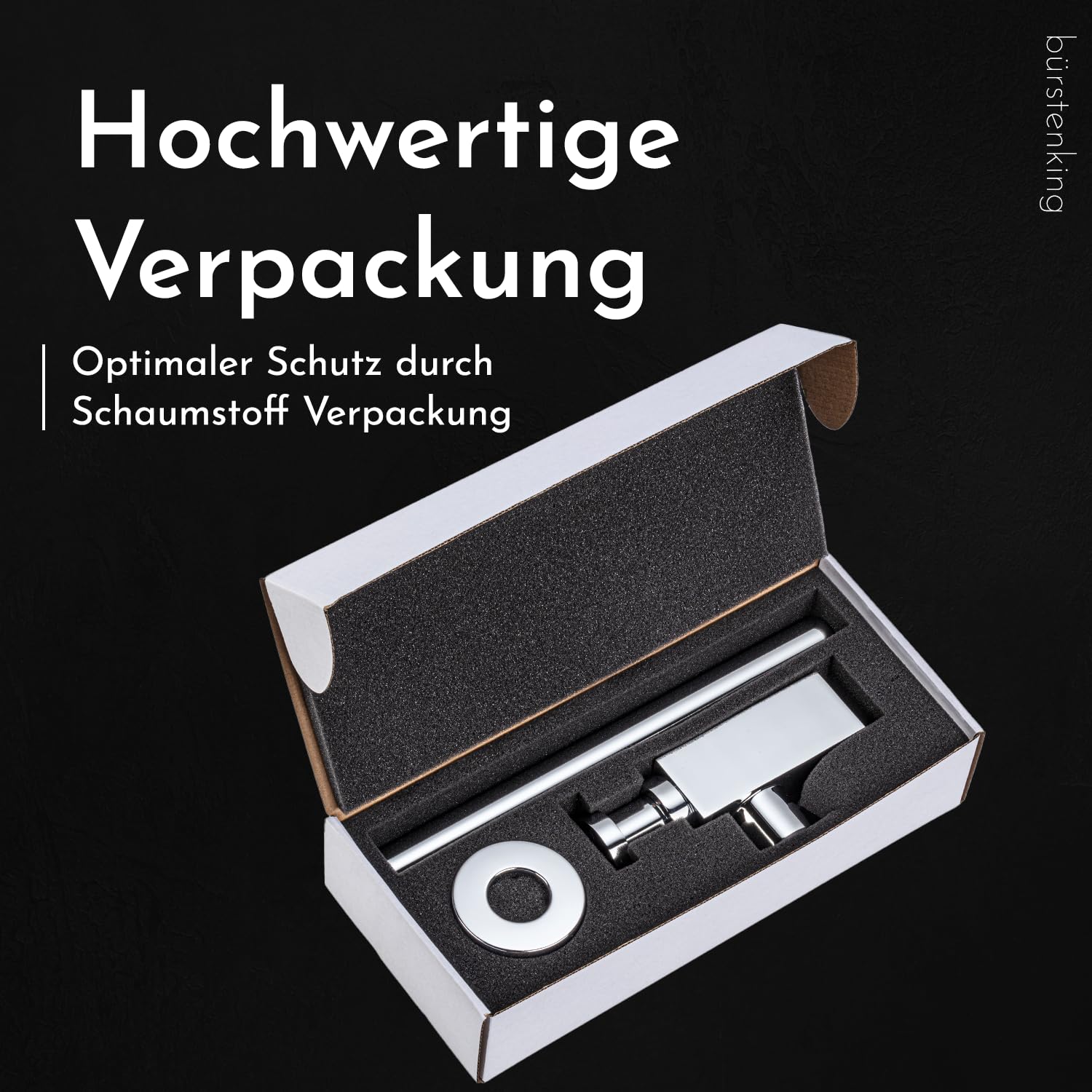 Design Siphon für Waschbecken & Waschtisch – Flaschensiphon Syphon 1 1/4" Universal – Geruchsverschluss mit Reinigungsöffnung – Massives Messing Abflussrohr, Eckig Chrom – Bürstenking