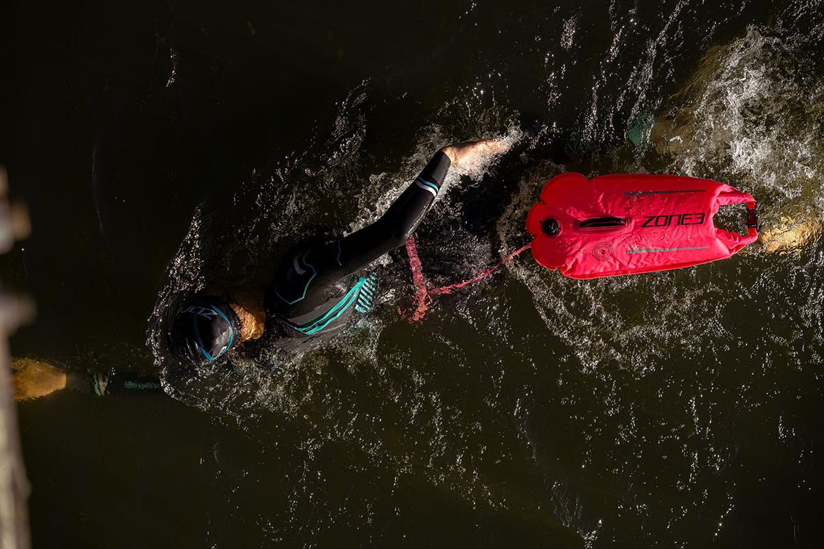 ZONE3 28L Swim Safety Buoy/Dry Bag Made with 100% Recycled Polyester for Open Water Swimming