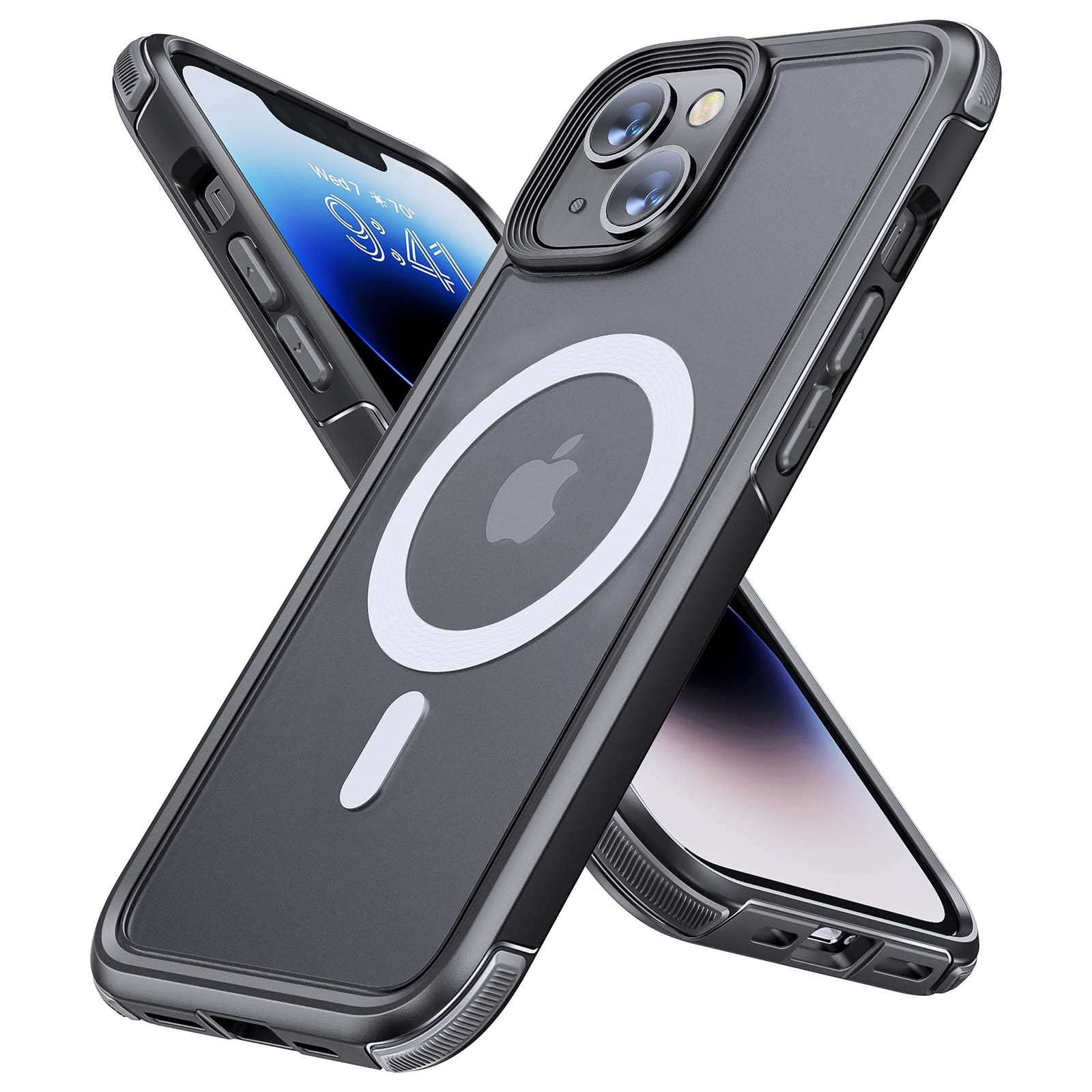 Diaclara for Magnetic iPhone 13 Case/iPhone 14 Case, [Compatible with MagSafe] [10 FT Military Grade Drop Proof], Translucent Cover for Phone Case