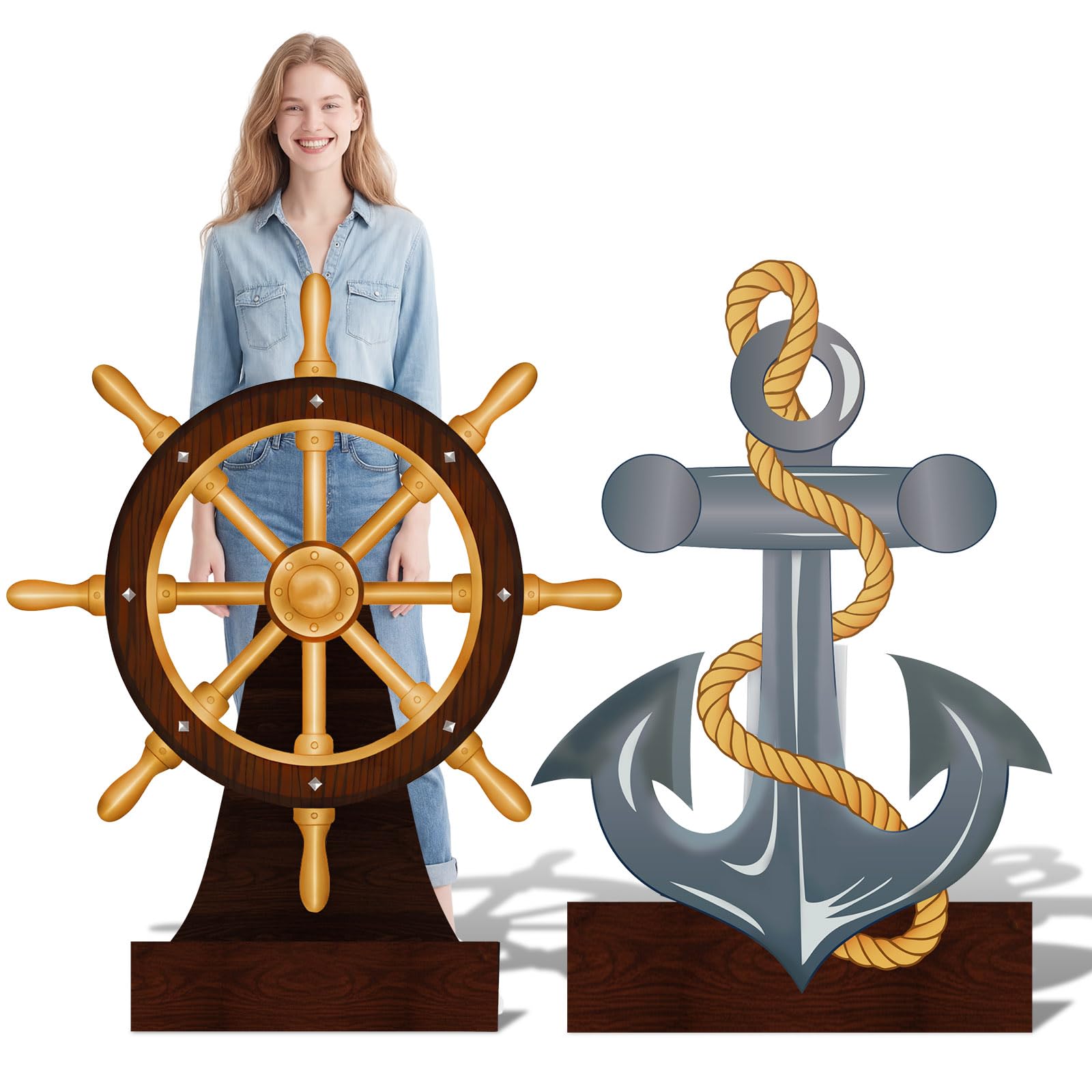 Two Pack Ship Wheel Anchor Cutout