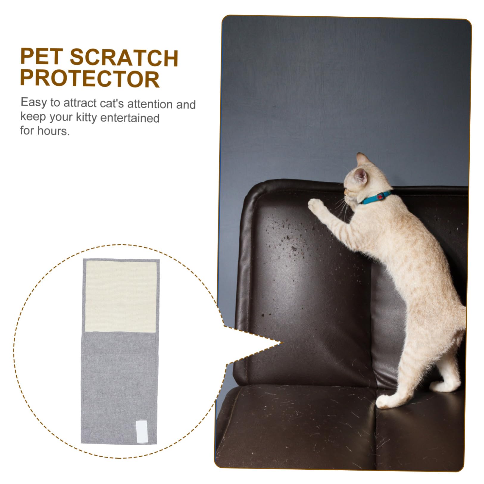 TOPBATHY Funda para Reposabrazos de Sofá para Gatos, Protector contra Arañazos Garra de Sisal, Alfombrilla Antiarañazos Gris Claro para Muebles, Suministros para Mascotas, Uso Doméstico