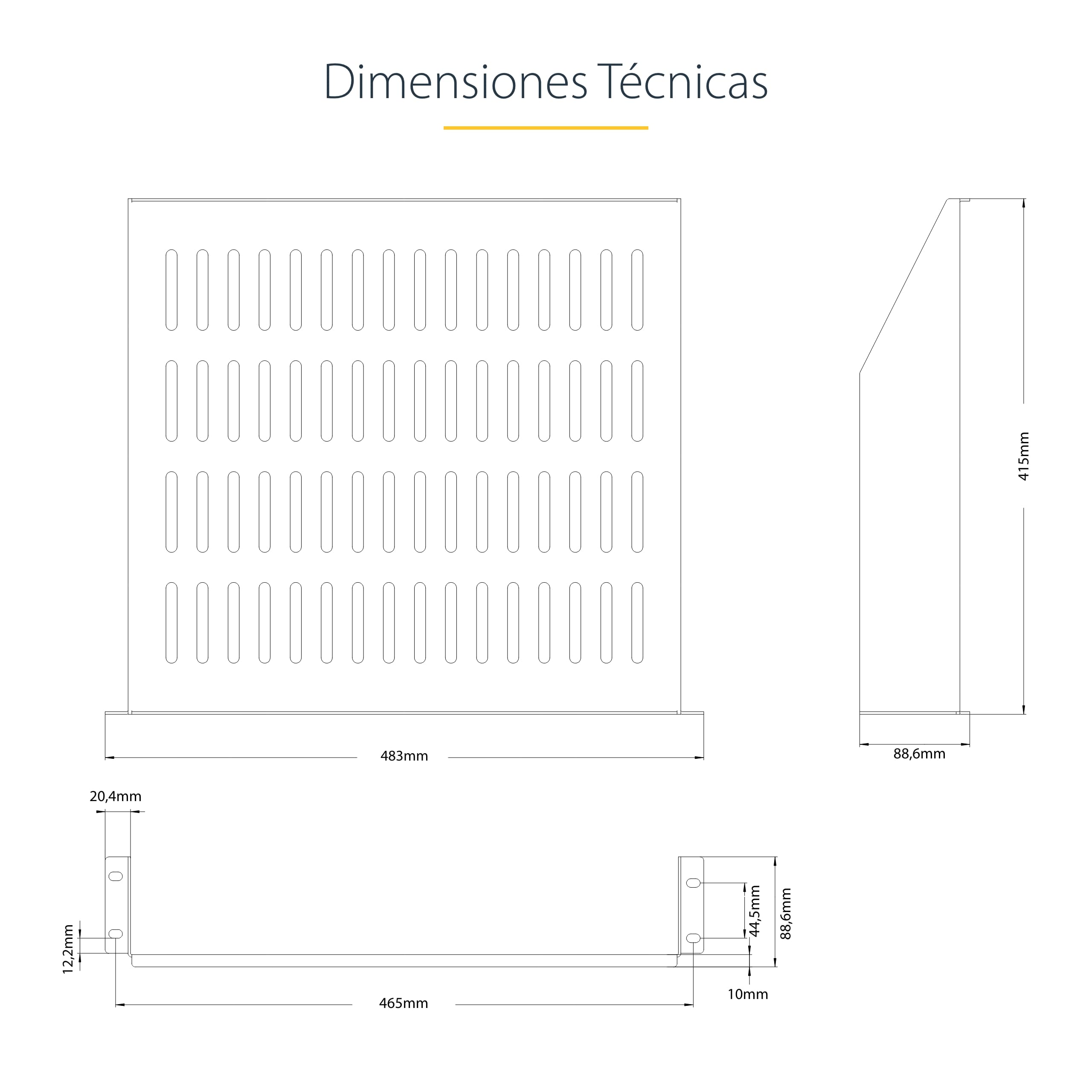StarTech.com Estante 2U Ventilado Voladizo para Rack - Bandeja para Rack - Profundidad de Montaje 40,64cm - 20kg