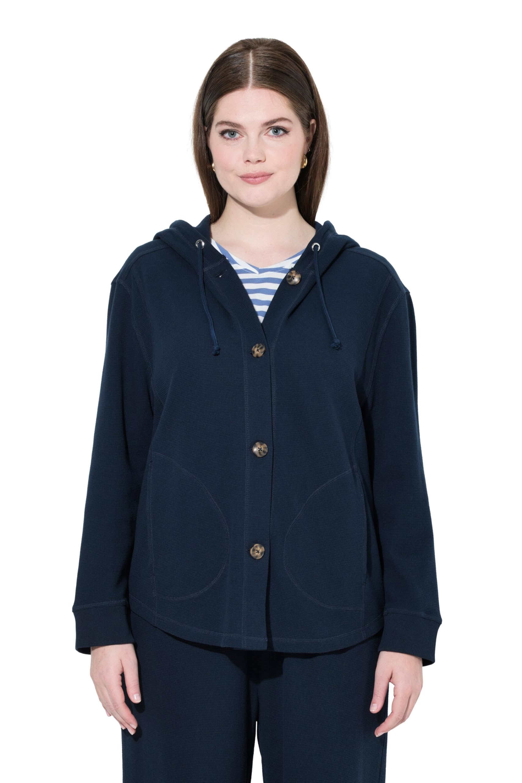 Ulla Popken Mujer Sudadera con Cremallera