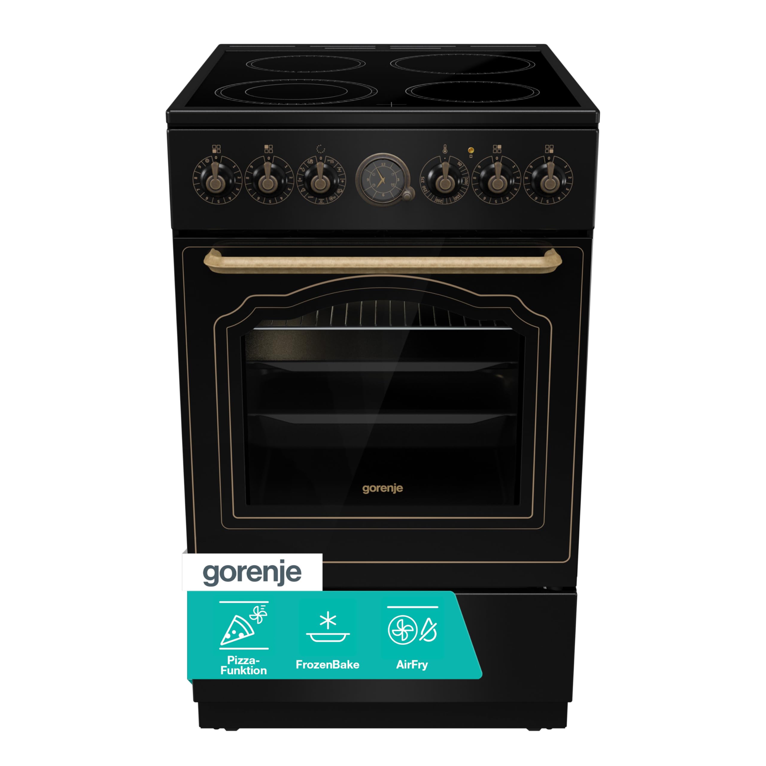 Gorenje Classico Collection GECS5B70CLB Standherd Schwarz