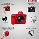 STSEETOP Camera Case for Nikon Z8 - Protective Silicone DSLR Skin Cover, Detachable Cage, Shockproof, Dustproof (Red) gallery image