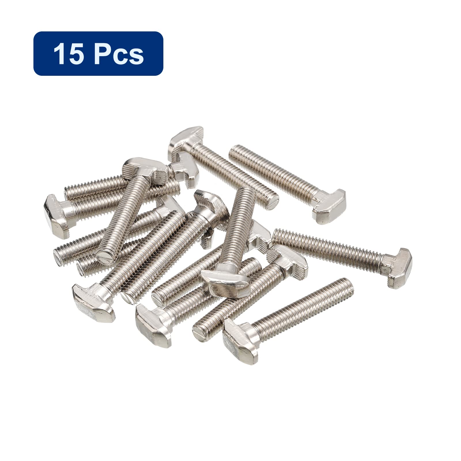 QUARKZMAN M8x45mm T Ranura Inserción Perno, 15 uds Martillo Cabeza T-Perno T Forma Perno Deslizante Tornillo para 40 Serie Aluminio Perfil