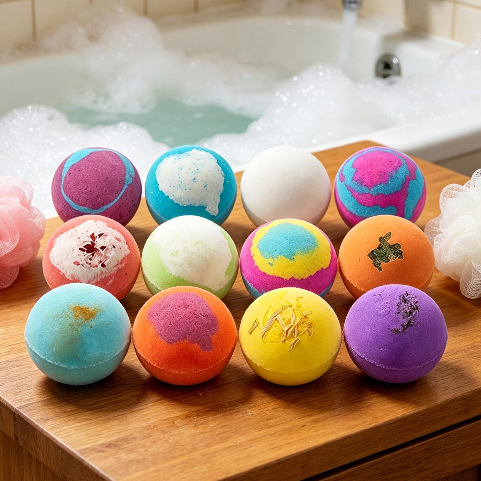 Badekugeln mit Spielzeug im Inneren, zwölf Stück