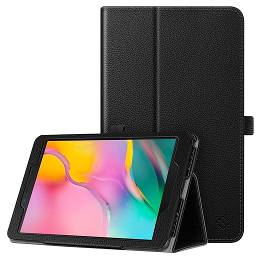 Fintie Folio Case for Samsung Galaxy Tab A 8.0 2019 Without S Pen Model (SM-T290 Wi-Fi, SM-T295 LTE), [Corner Protection] Slim Fit Premium Vegan Leather Stand Cover, Black