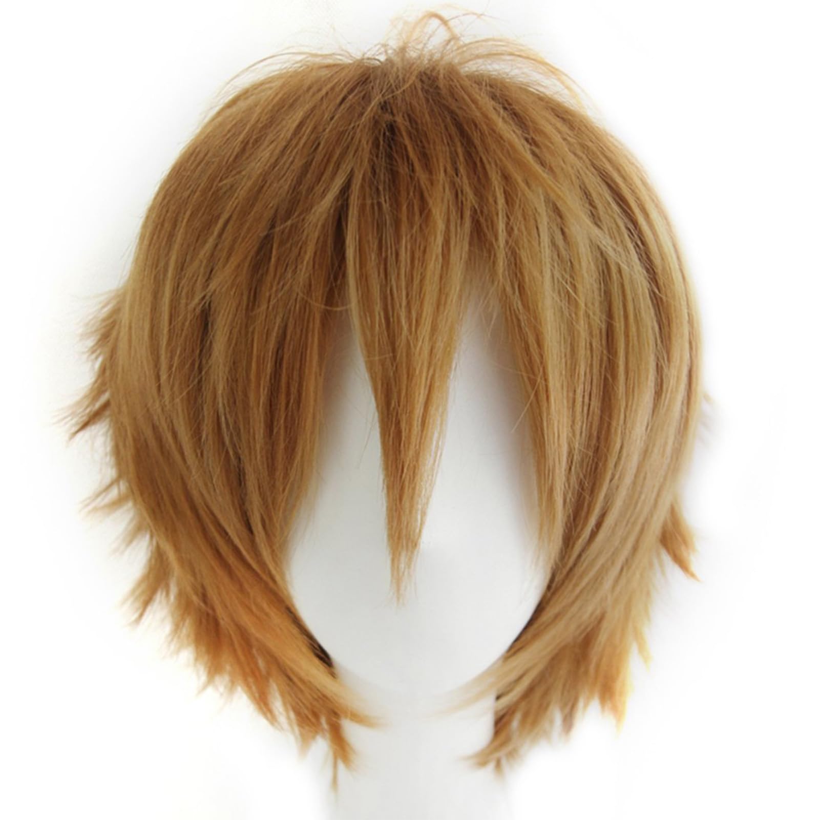 Dcbaboo Brown Wig - Short Curly Unisex Wig, 12" Natural Fluffy Layered Straight Hair, Light Brown, 22 inches - Image 2