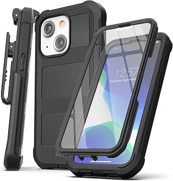 Case Belt Case Designed for iPhone 13 Mini Screen Protector and Holster Clip Phone Holder Falcon Black iPhone 13 Mini