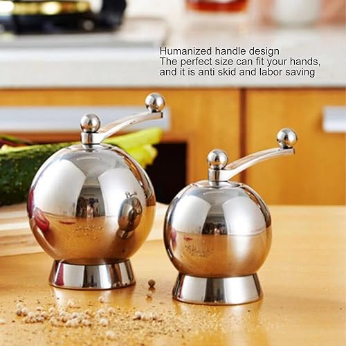 Miniatura 4 de Molinillo de sal y pimienta, bien sellado, molinillo de especias de manivela a mano, acero inoxidable 304 para restaurantes (S 1.6 in  1.6 pulgadas)