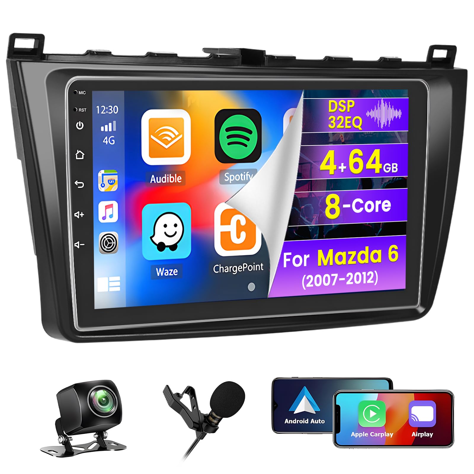 Amazon.com: 8 Core 4+64G Car Radio for Mazda 6 2007 2008 2009 2010