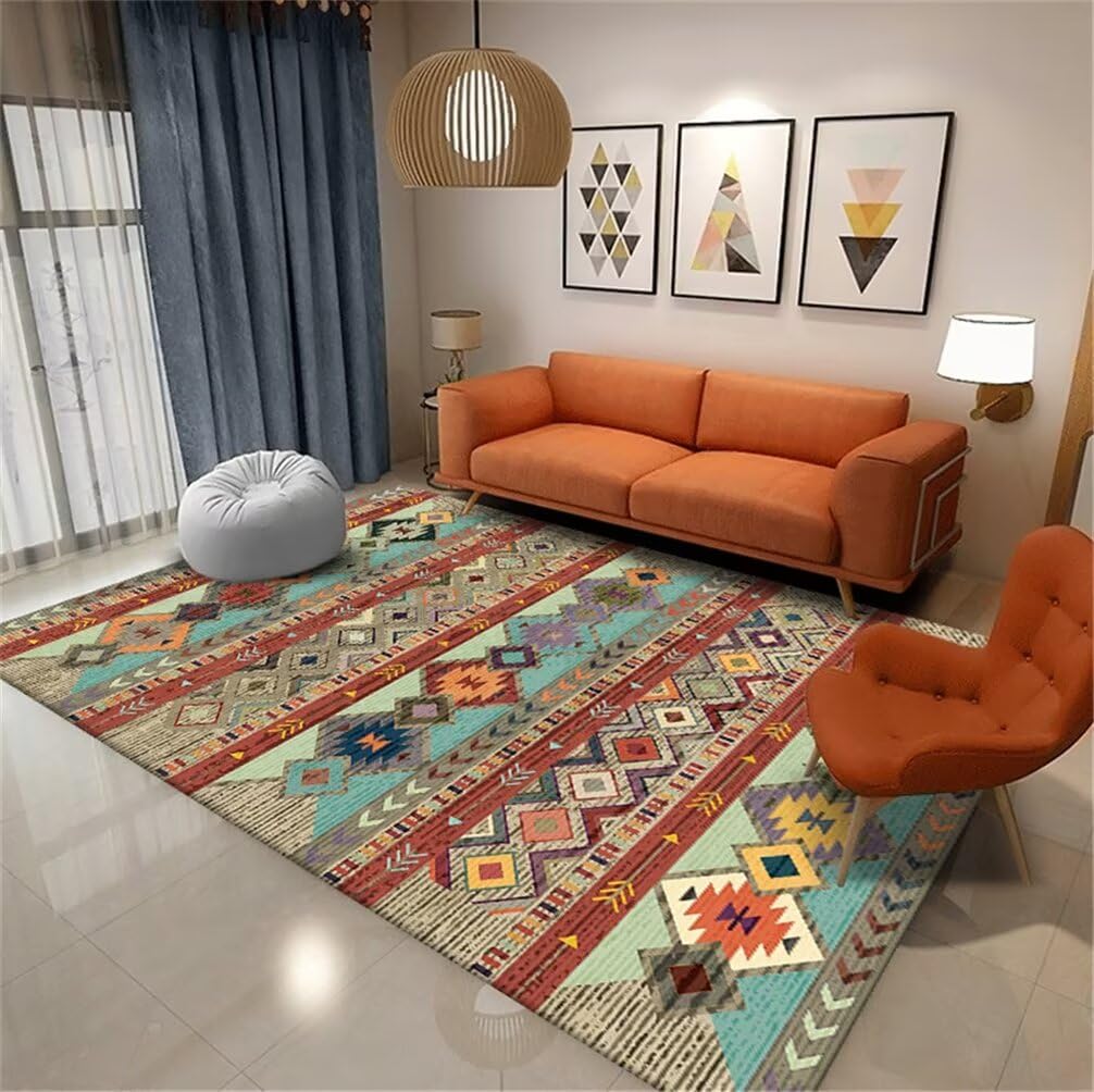 Tapis de sol bureau vintage grand tapis enfant lavable 160x210cm