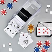 Vista 7 de Bandeja de blackjack para zapatos y descartes, zapato de blackjack transparente, dispensador de tarjetas acrílicas para jugar a las cartas, bandejas