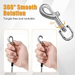 Tie Out Cable for Dogs, 20 FT Heavy Duty Dog Leads Chains for Large Dogs Up to 250 Pound, Dog Leash for Yard or Camping, Silver