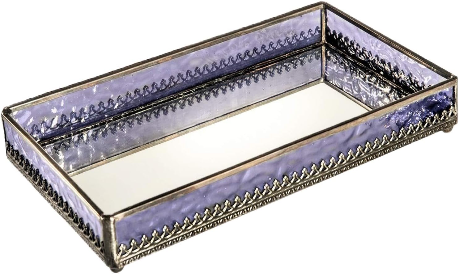 Amazon.com: Purple Stained Glass Vanity Tray – Handcrafted Jewelry and ...