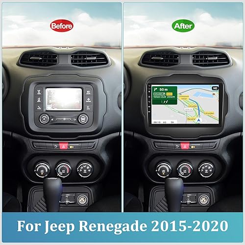 Miniatura 3 de Radio de coche Android para Jeep Renegade 2015-2020 con DSP, Apple Carplay inalámbrico y Android Auto 9 pulgadas pantalla táctil estéreo GPS WiFi