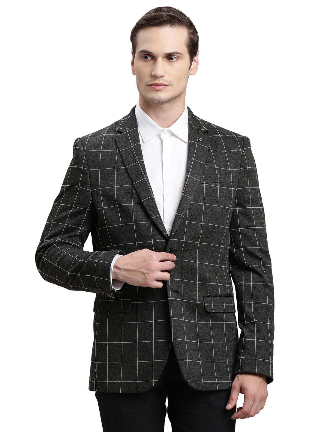 Men Knitted Tailored Fit Solid Charcoal Casual Blazer||Blazer for Men||Casual Blazer-image-40